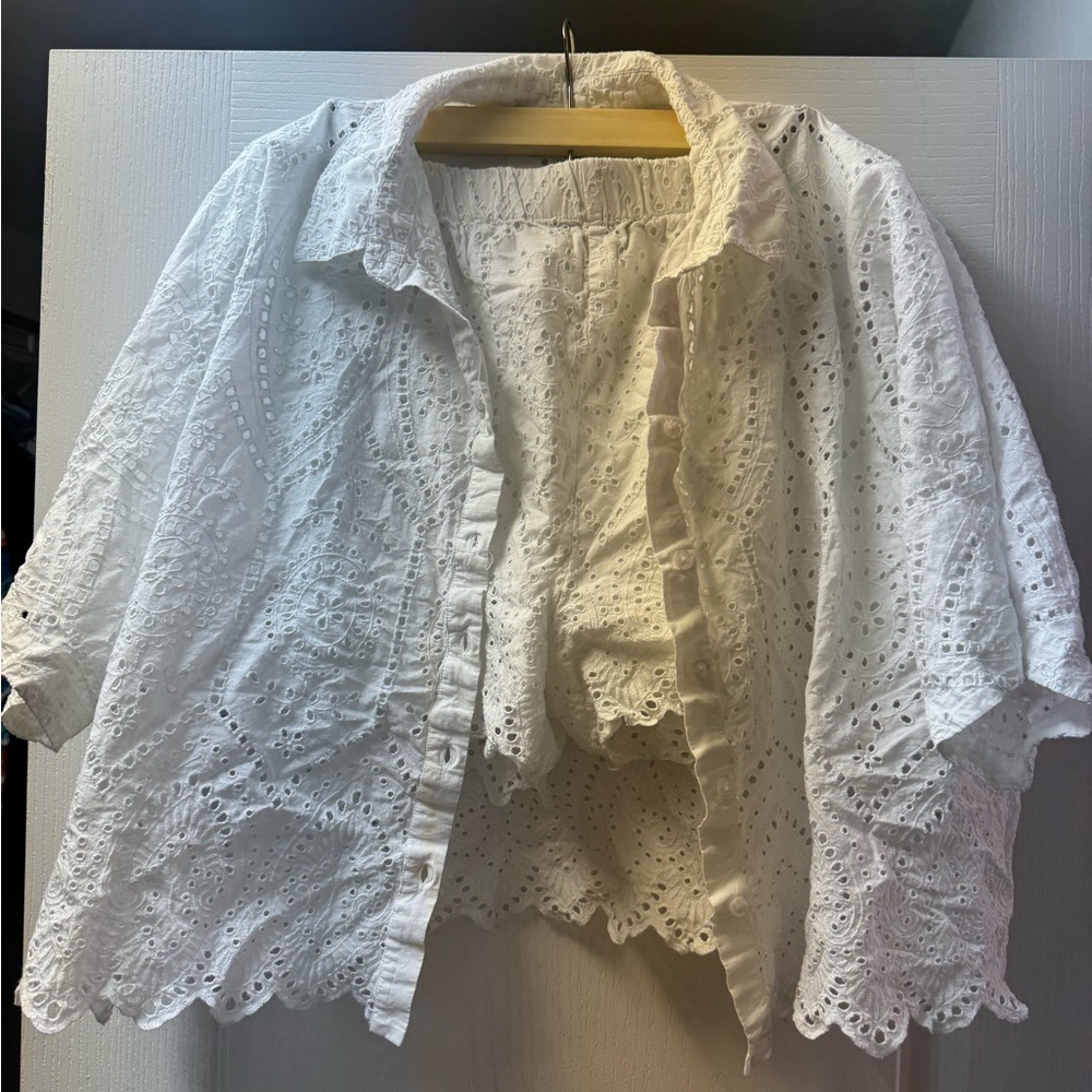 White Eyelet Lace matching set